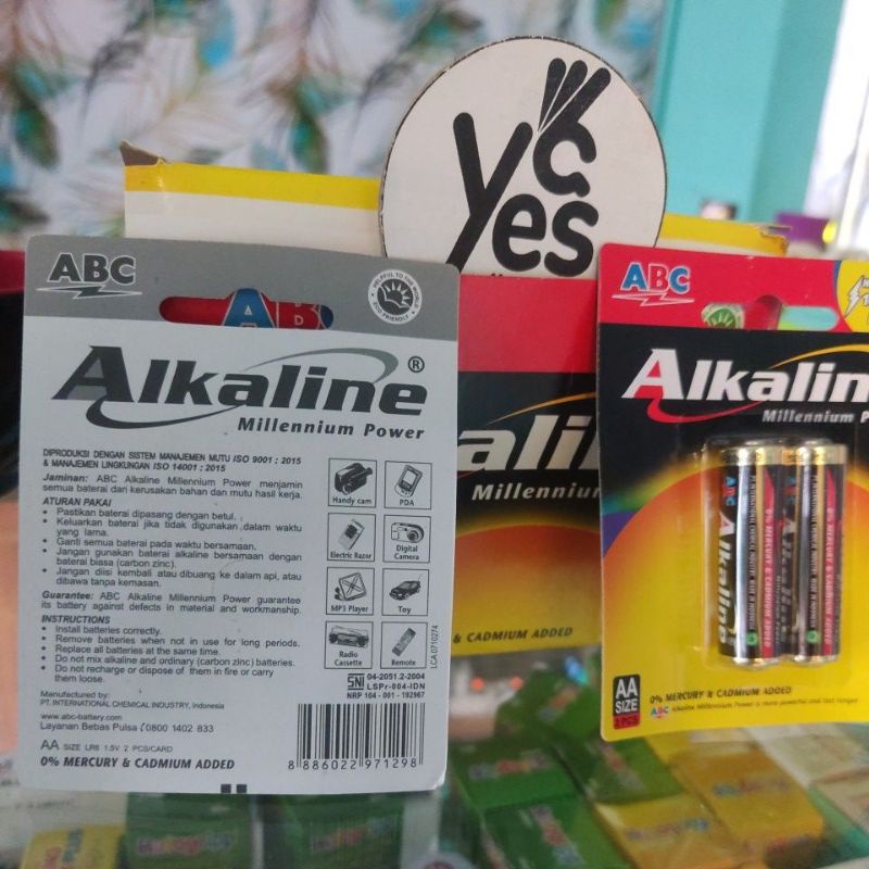 Alkaline Batrai Isi 2 Sedang AA Baterai Alkalin Millennium Power Jam Dinding Remote Mainan