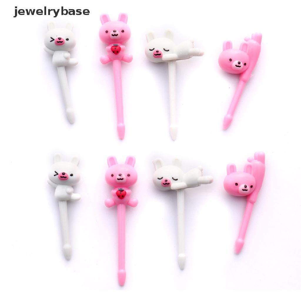 6 Pcs / Set Aksesoris Garpu Buah Bentuk Kartun Kucing Anjing Untuk Dessert