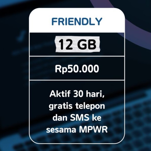 12 GB Perdana MPWR Friendly Indosat Ooredoo 12 GB 30 hari