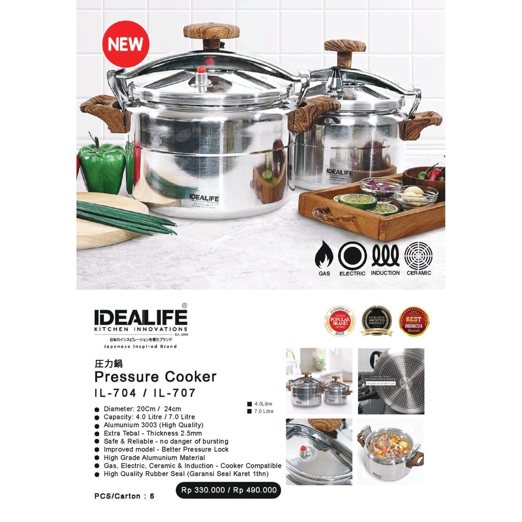 Pressure Cooker Panci Presto 7.0 Liter IL707 IDEALIFE