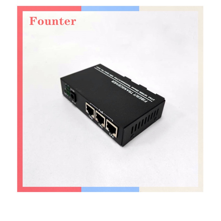 【With adapter】POE 10/100Mbps 3sc 3rj45 Reverse POE Fast Ethernet Switch 3FO 3LAN SC 20KM