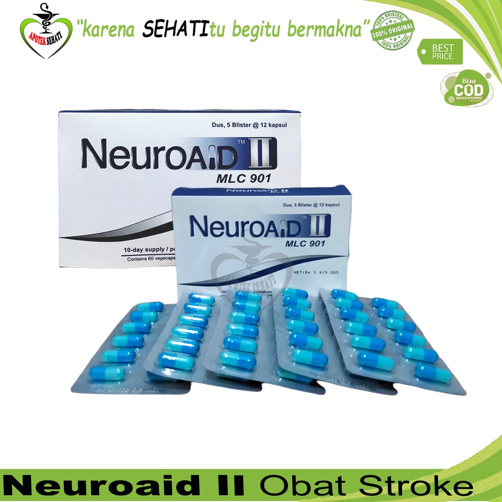 Original Neuroaid II MCL 901 Neuro Aid Obat Stroke Herbal Perbaikan Saraf dan Otak Pasca Stroke