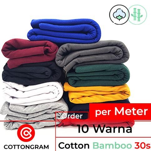 KAIN BAHAN KAOS KATUN BAMBU kiloan 10 WARNA COTTON BAMBOO