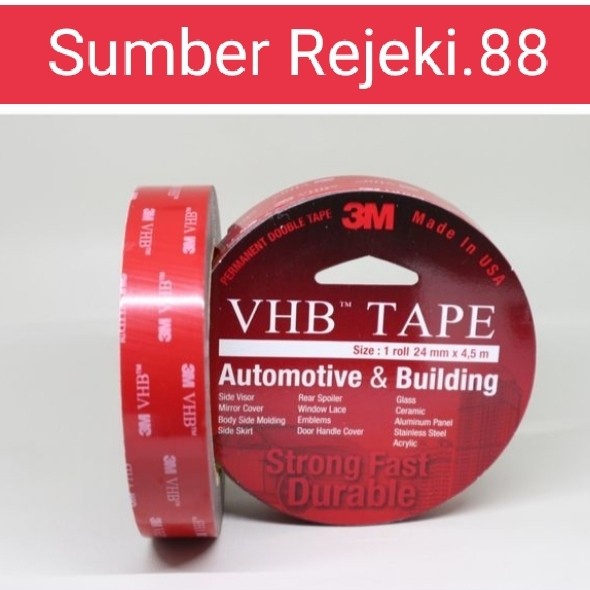 

Lucu 3M Double Tape Vhb Tape 24Mmx4,5M Lem Perekat Talang Air Mobil Terbatas