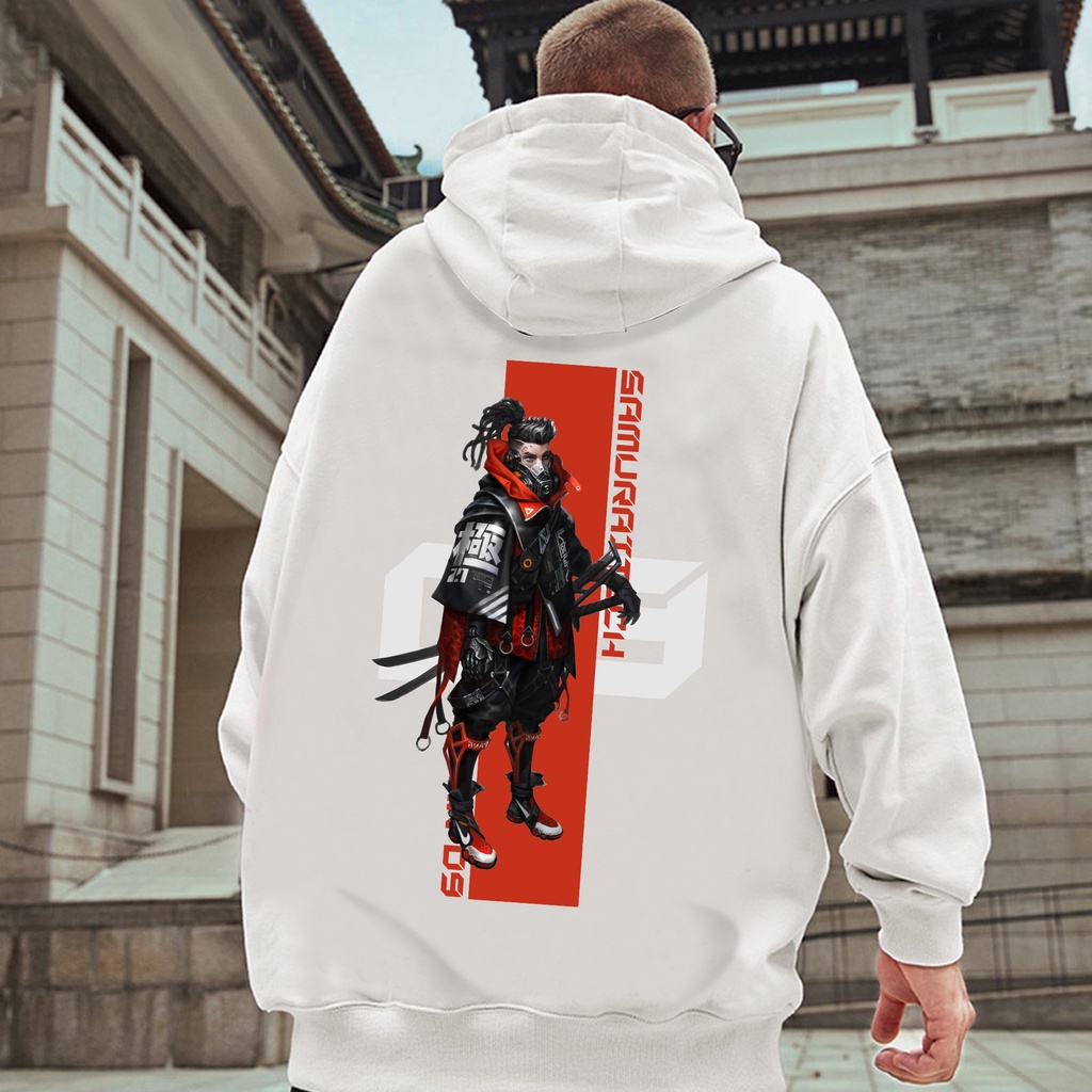 Jaket Hoodie Pria Wanita Jaket fleece Cyberpunk CYBER SAMURAI