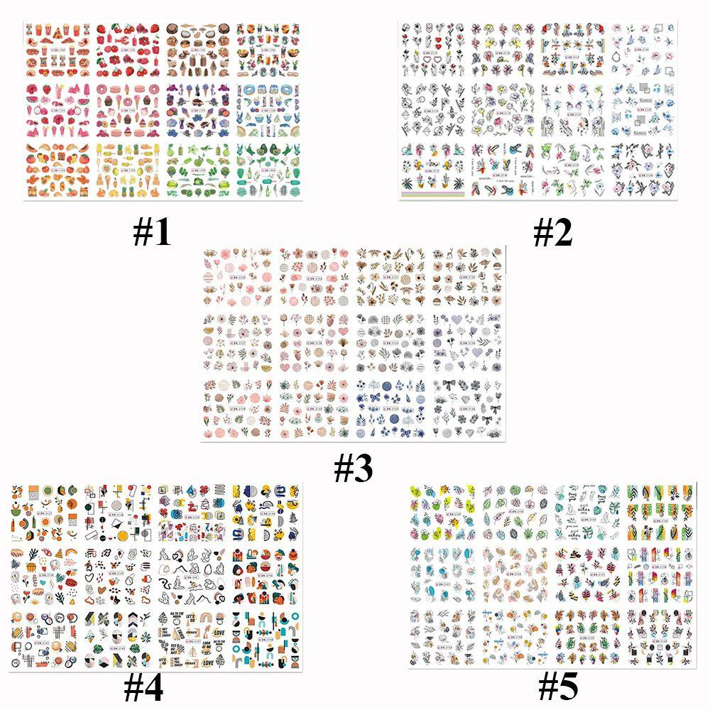 R-bunga Kuku Stiker Ukuran Besar Manicure DIY Bunga Perekat Decals Bunga Daun Cat Air