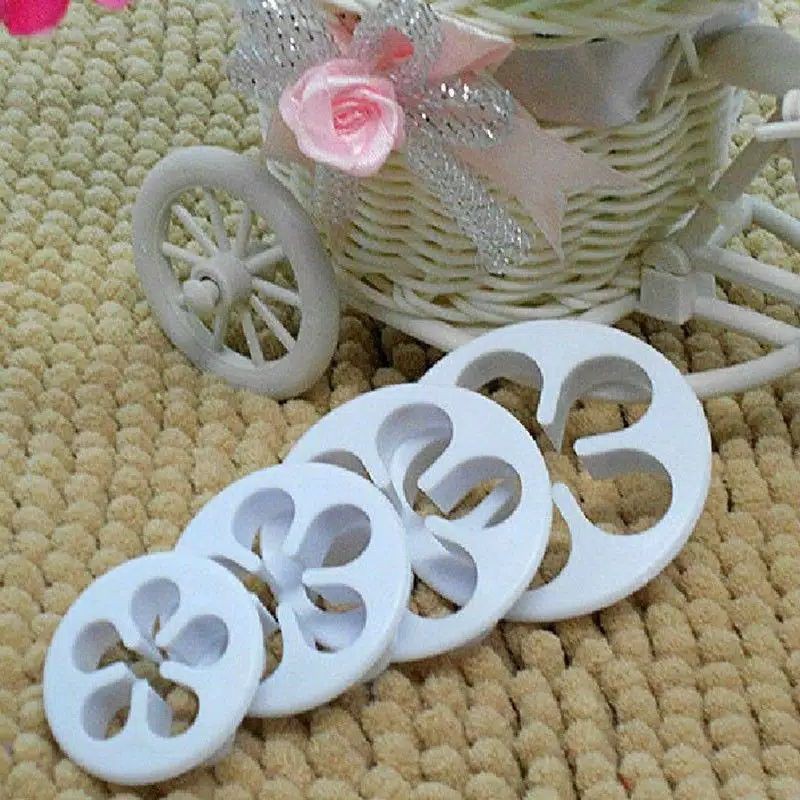 Cutter Rose Flower / Cetakan Bento Cookies Kue Kering Nugget Fondant Cutter Stamp Rose Flower 4 Pcs