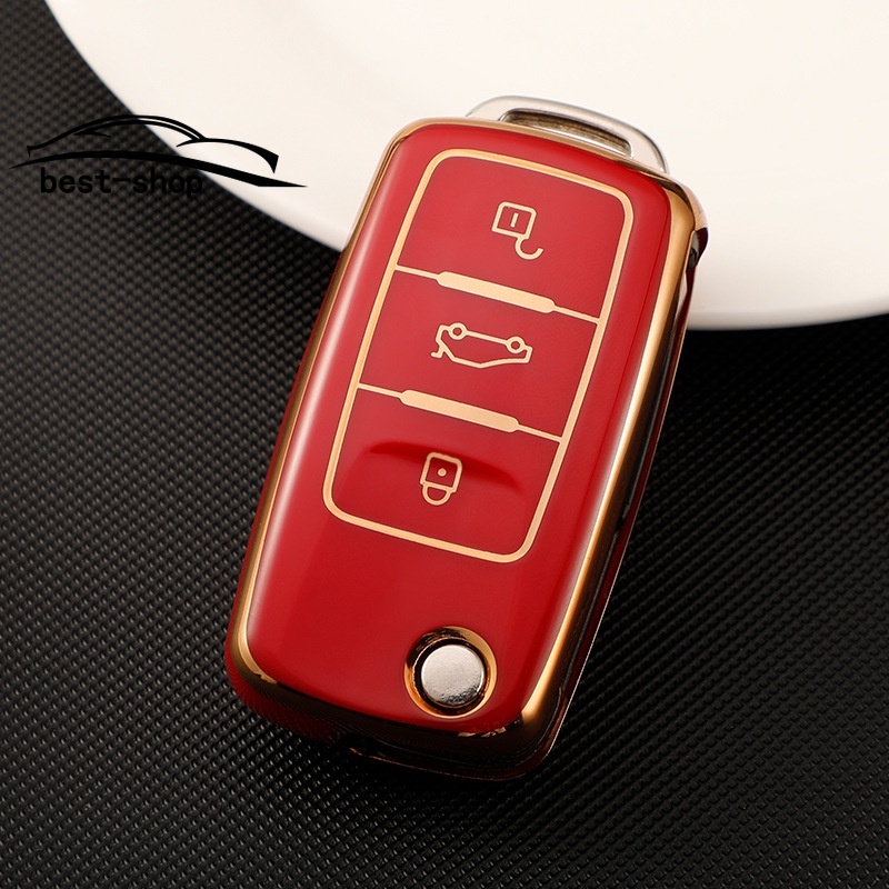 2022 TPU Remote Control Cover Cases Kunci Mobil TPU Lembut 360derajat Perlindungan Untuk VW Volkswagen Jetta Golf Polo MK6 Passat Tiguan Beetle Remote Key Holder