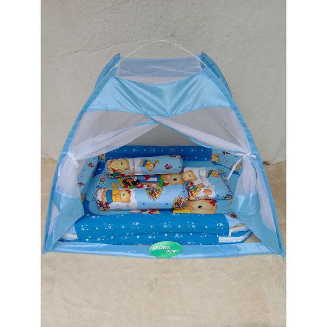 BABY BESS-kasur baby bess kelambu muda-kasur kelambu bess tenda muda-kasur bayi tenda bess-Biru muda/tua