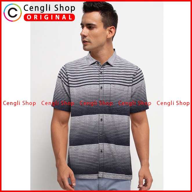 BAJU KEMEJA PRIA CARDINAL ORIGINAL CASUAL LENGAN PENDEK ABU-ABU CA23