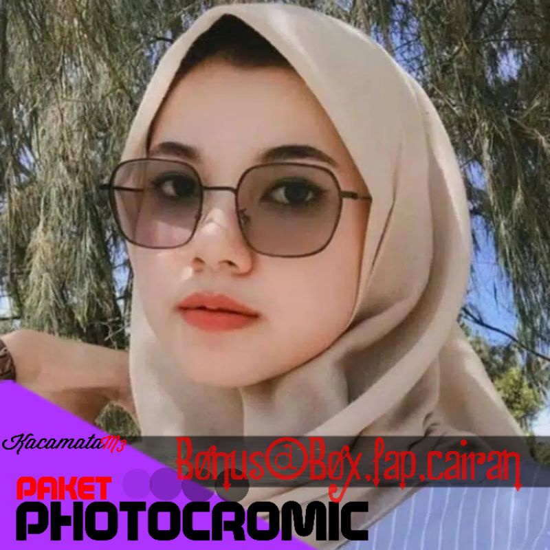 kacamata lensa photocromic bonus box lap cairan pembersih kacamata