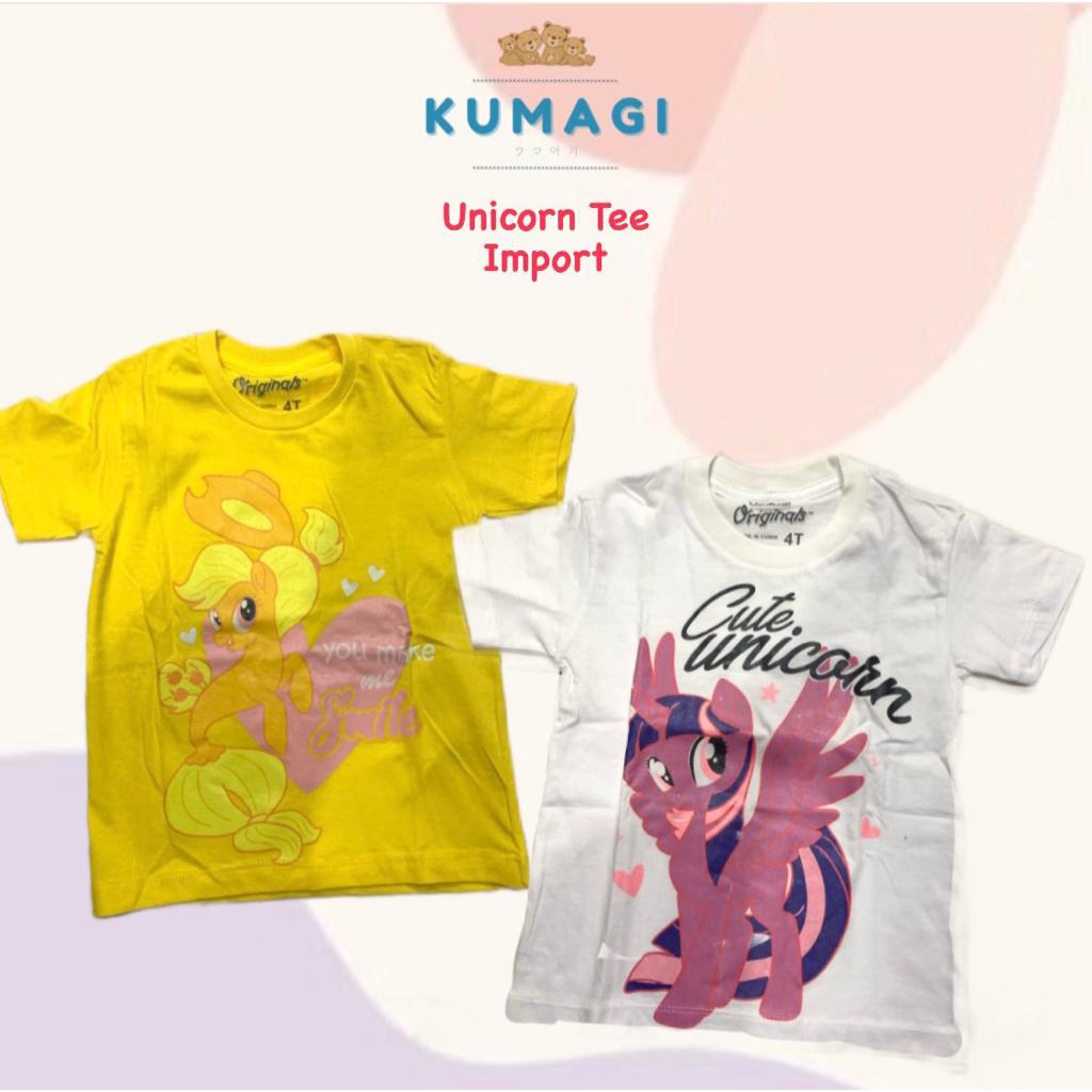 OSHKOSH-BAJU UNICORN ATASAN ANAK IMPORT  kaos catton 1-10tahun lengan pendek