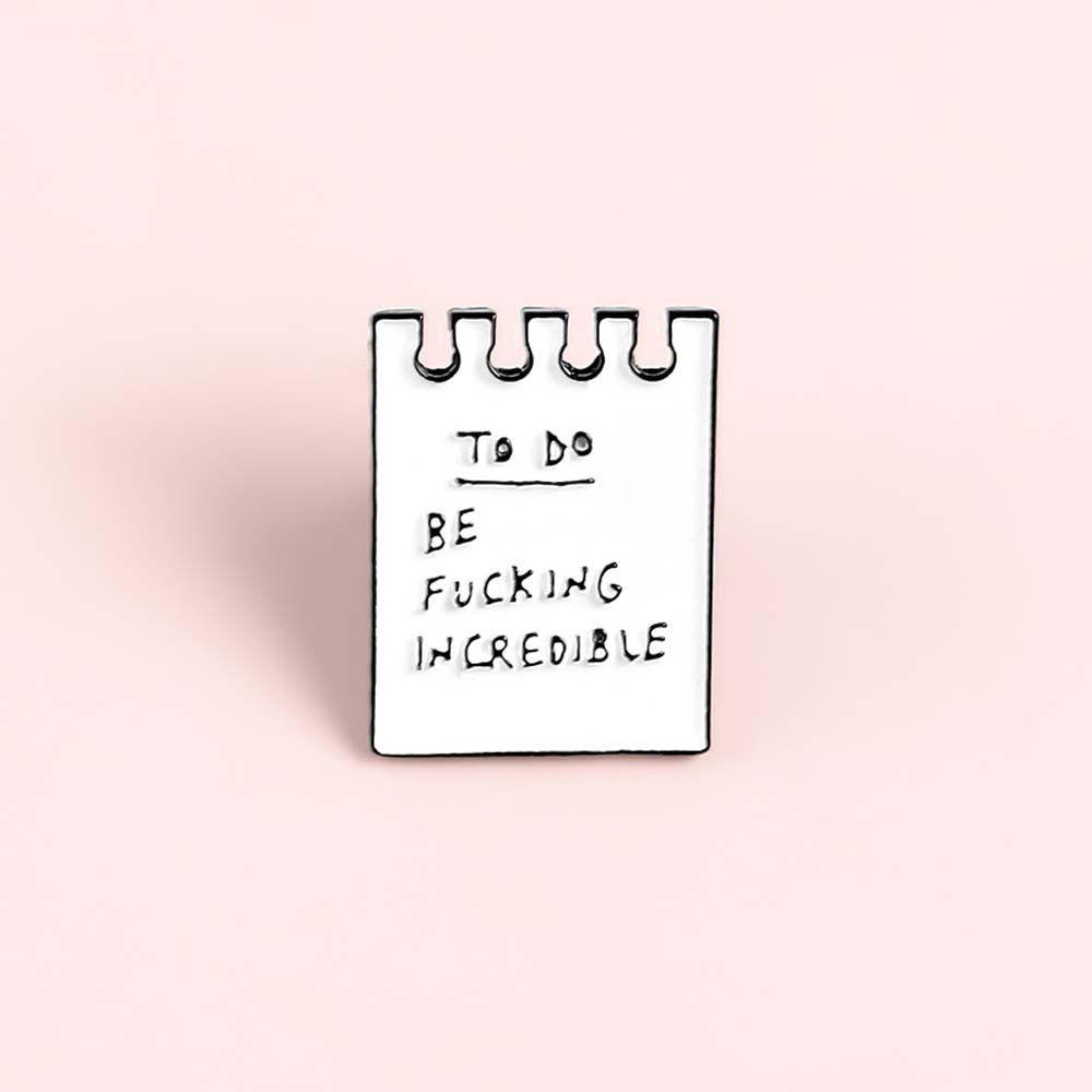 [Elegan] Kertas Nota Bros Fashion Minimalis Be Incredible Lapel Bros Travel Commemorative Lapel Pin Lencana Pin Lucu Bros