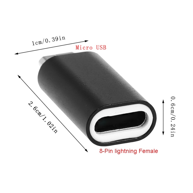 Btsg Untuk 8Pin Female to Micro USB Male Charge Adapter Converter Aluminium