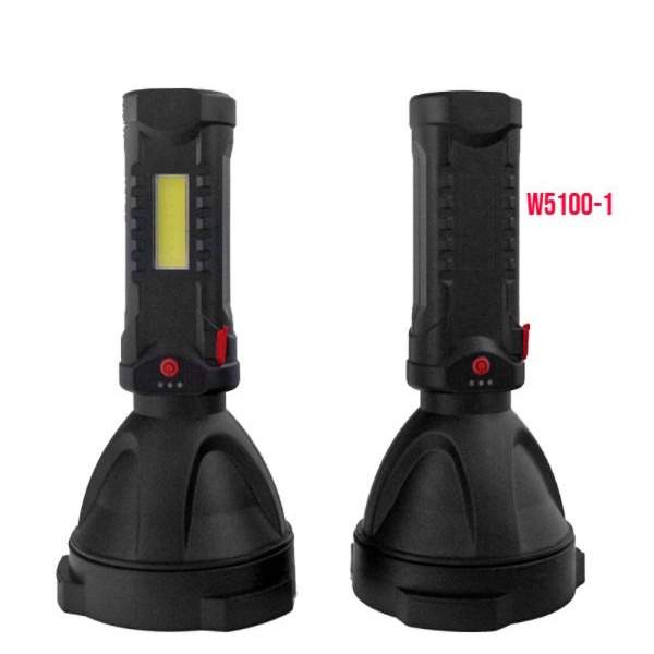 TERMURAH Senter LED W5100 - Flashlight With USB Output And side Lamp Lighting W5100-1