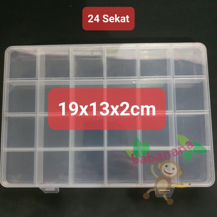Kotak penyimpanan baut 24 sekat box sparepart set box screw obat