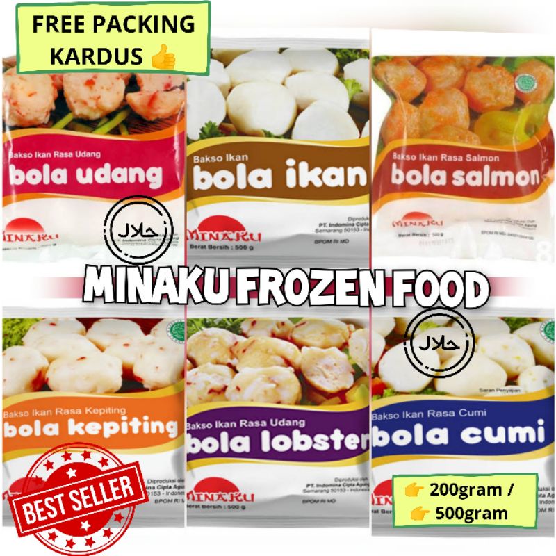 

[ MINAKU FROZEN FOOD 200gr ]"Bola Udang, Bola Ikan, Bola Salmon, Bola Kepiting, Bola Lobster, Bola Cumi