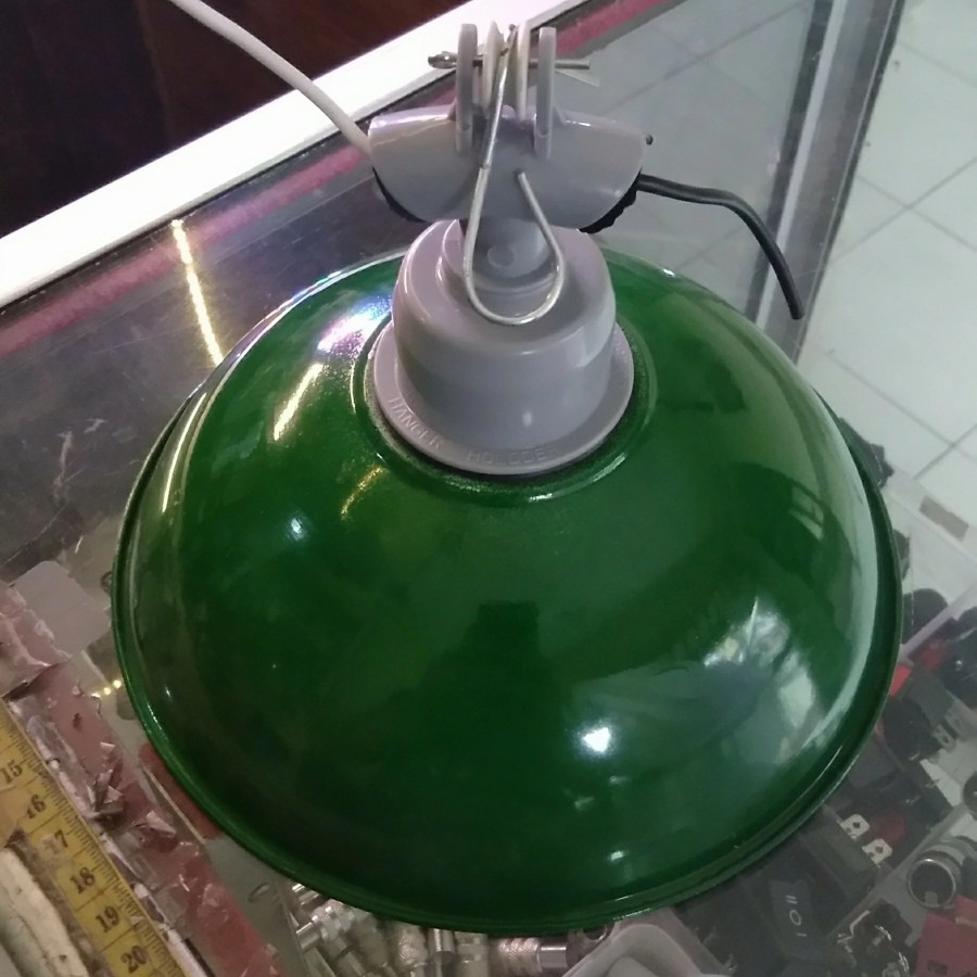 Kap lampu gantung kecil 19cm + fitting WD E27 hijau jalan luar gang