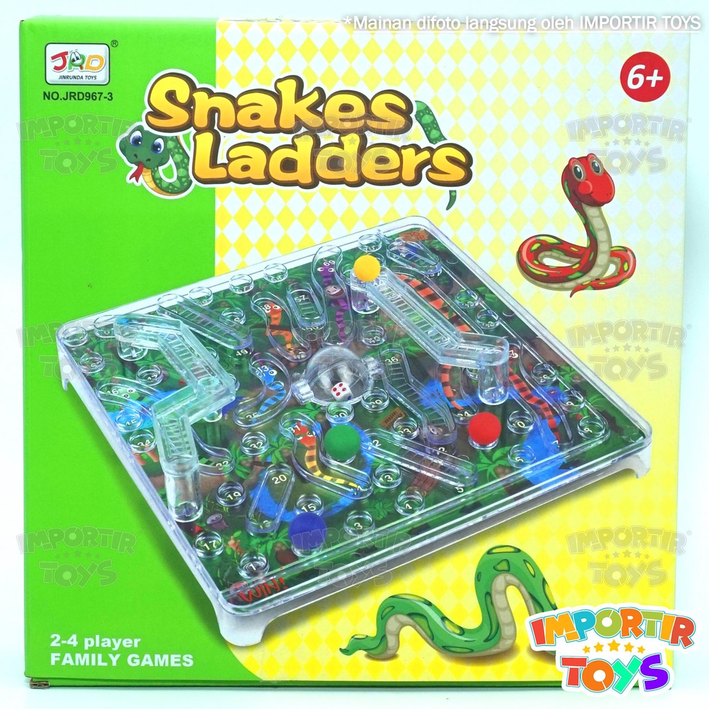 Mainan Ular Tangga Plastik Mika tebal New Edition Snake Ladders