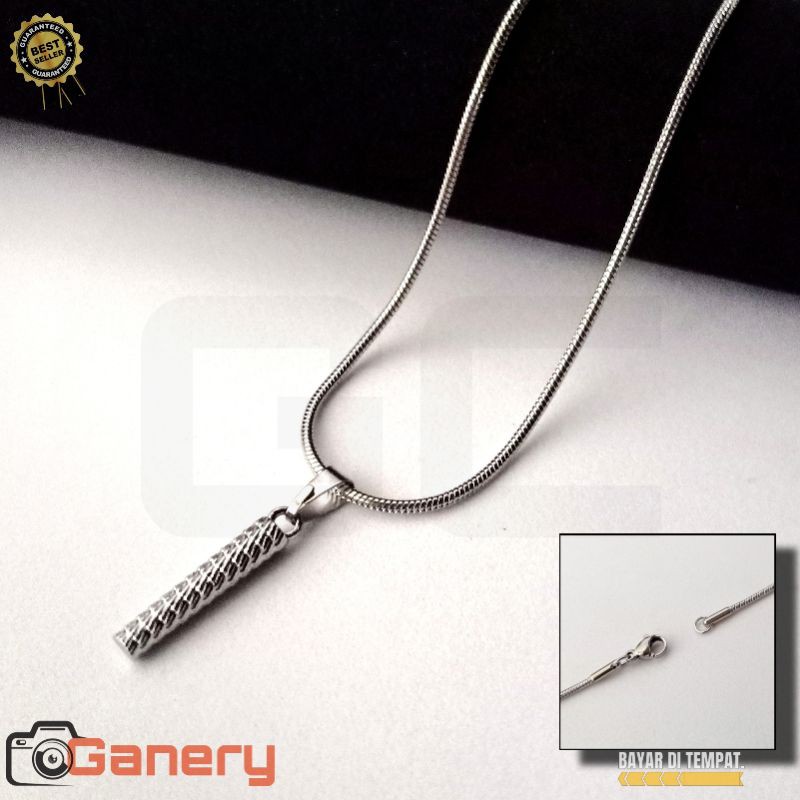 Kalung Bambu Cina Titanium Lapis perak Style korea