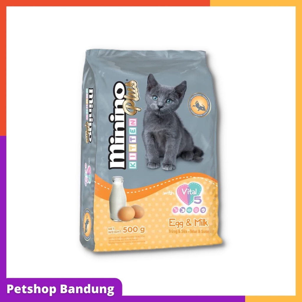 PETSHOP BANDUNG MININO Plus Kitten 500gr - Makanan Kucing