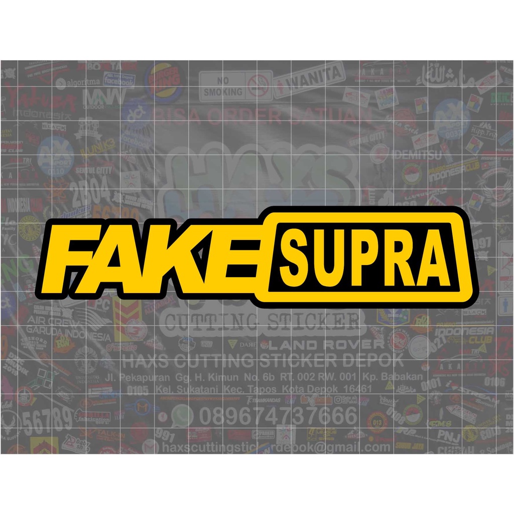 Cutting Sticker Fake Supra Ukuran 13 Cm