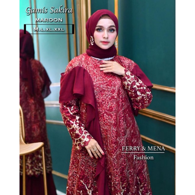 REALPICT GAMIS TULE MODERN//GAMIS SAKIRA/FASHION MUSLIM/GAMIS PESTA TERMURAH