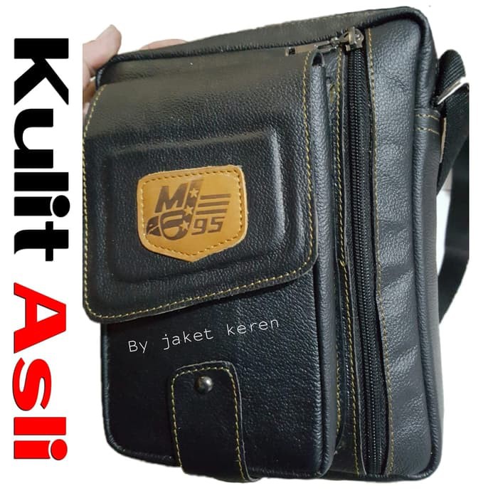 Tas selempang pria kulit asli garut waist bag keren