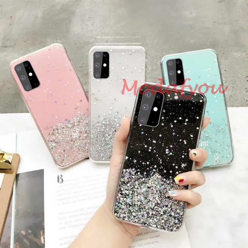 Bintang Perak Foil Glitter Case Samsung Galaxy M51 A21S