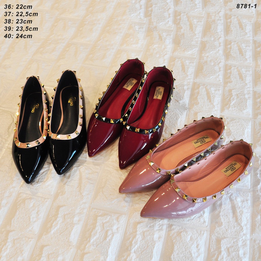 SEPATU WANITA BRANDED 8781-1 SEPATU ROCKSTUD FLAT SHOES WANITA SEPATU KANTOR SEPATU IMPORT MURAH SEP
