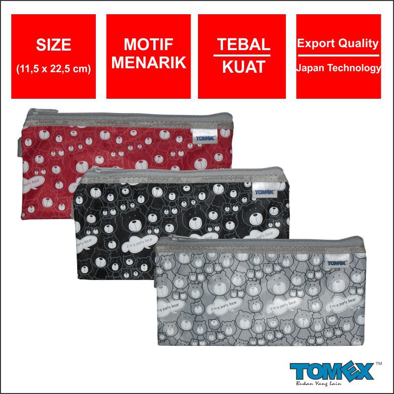 

Tomex Document Bag Tas Dokumen Kotak Pensil Tempat Pensil Resleting Motif Cutty Bear B6