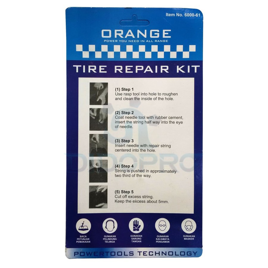 PROMO!!! Alat Tambal Ban Tubles, Tire Repair Kit Orange