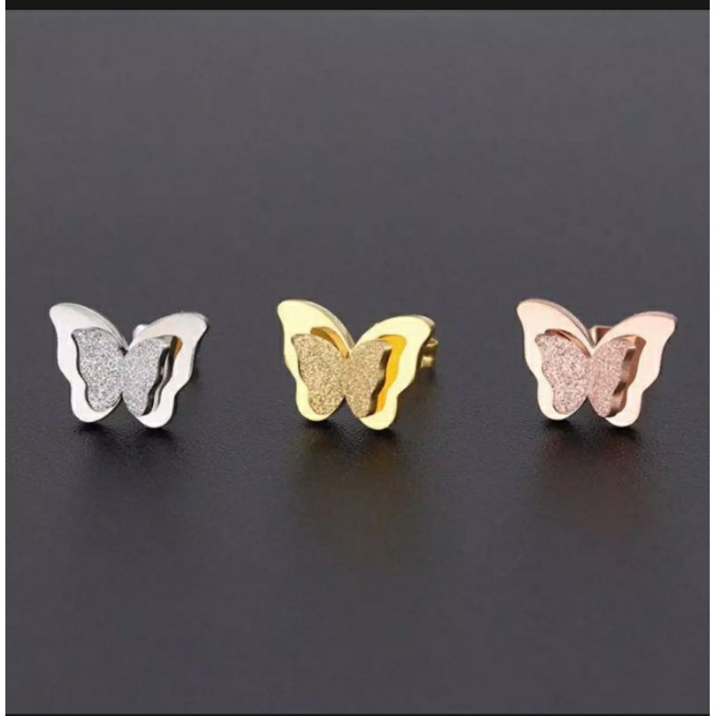 anting titanium wanita kupu kupu