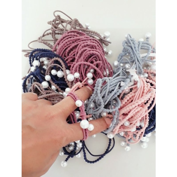 Ikat Karet Ikat Rambut Korea Mutiara