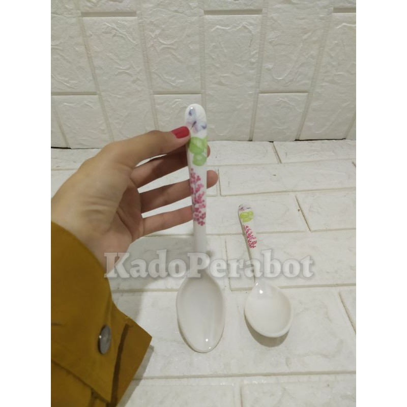 Sendok set makan melamine seraphina - sendok kembang bunga cantik