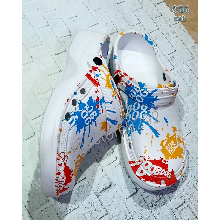 Motif CAT BOBDOG 956 HEMA Sandal Kodok Karet Anti Slip Empuk Model Printing Kartun Lucu PRIA WANITA ANAK