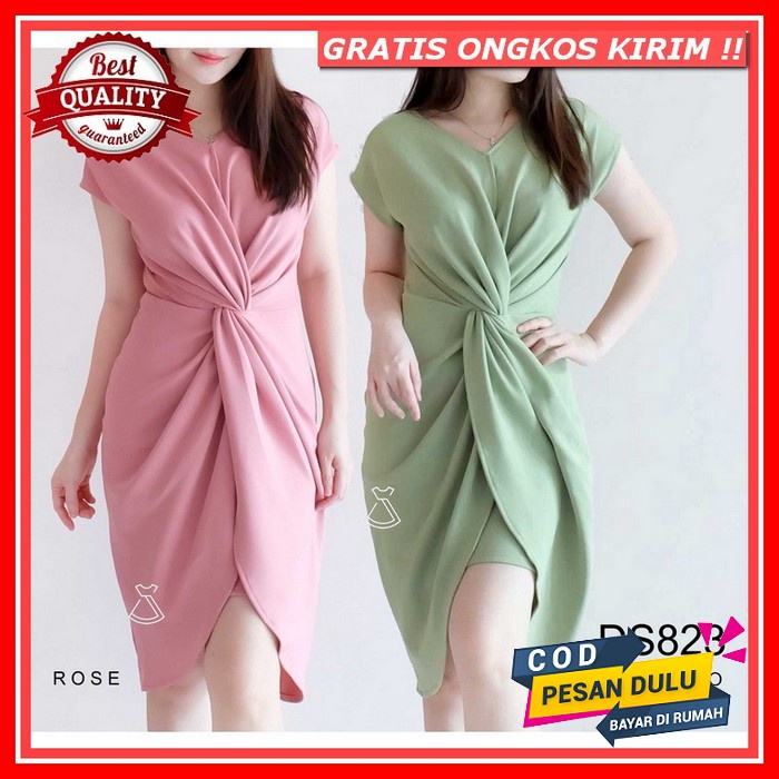 Baju Model - Natalie Dress Korea Style Wanita Natal Terbaru Baju Fashion Wanita Dress  Corneli Tebal
