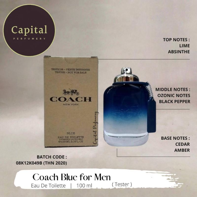 parfum original coach blue for men EDT 100 ml  tester