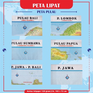 Jual Peta Pulau : Pulau Bali / Pulau Lombok / Pulau Sumbawa / Pulau ...