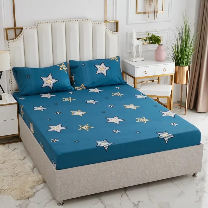 SPREI WATERPROOF IMPORT 180 X 200 CM / SPREI WATERPROOF ORIGINAL ANTI OMPOL SPREI ANTI TEMBUS / SPREI ANTI AIR BAHAN ADEM LEMBUT DAN KARET KELILING SEPREI ANTIAIR KARET KELILING ANTIPANAS ANTI TEMBUS OMPOL-BLUE STAR