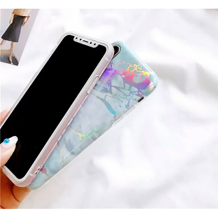 Case Silicon Marble Hologram Iphone X XR XS MAX Case Marble