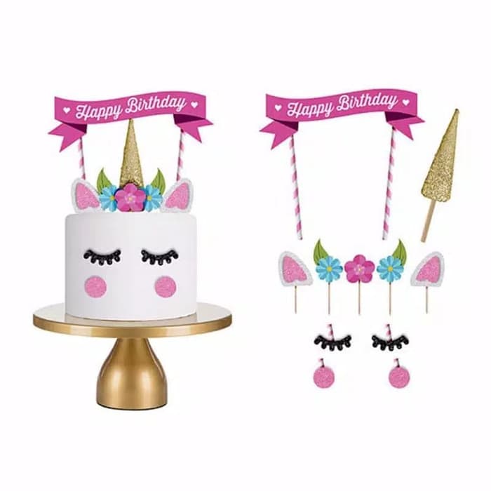 

VIOLAKINGDOM Hiasan Kue Ulang Tahun Unicorn / Topper Cake Kue Ulang tahun unicorn