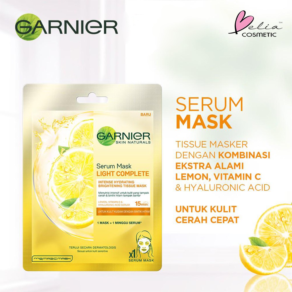 ❤ BELIA ❤ Garnier Sheet Sheets Mask All Variant Hydra Bomb | Serum |  Bright Up | Hydrabomb Masker ✔️BPOM