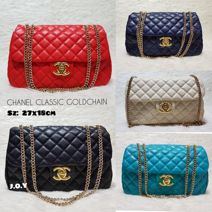 TAS BRANDED Tas Branded/Tas Batam/Tas Wanita/Slinbag/CHNL CLASSIC GOLDCHAIN IMPORT