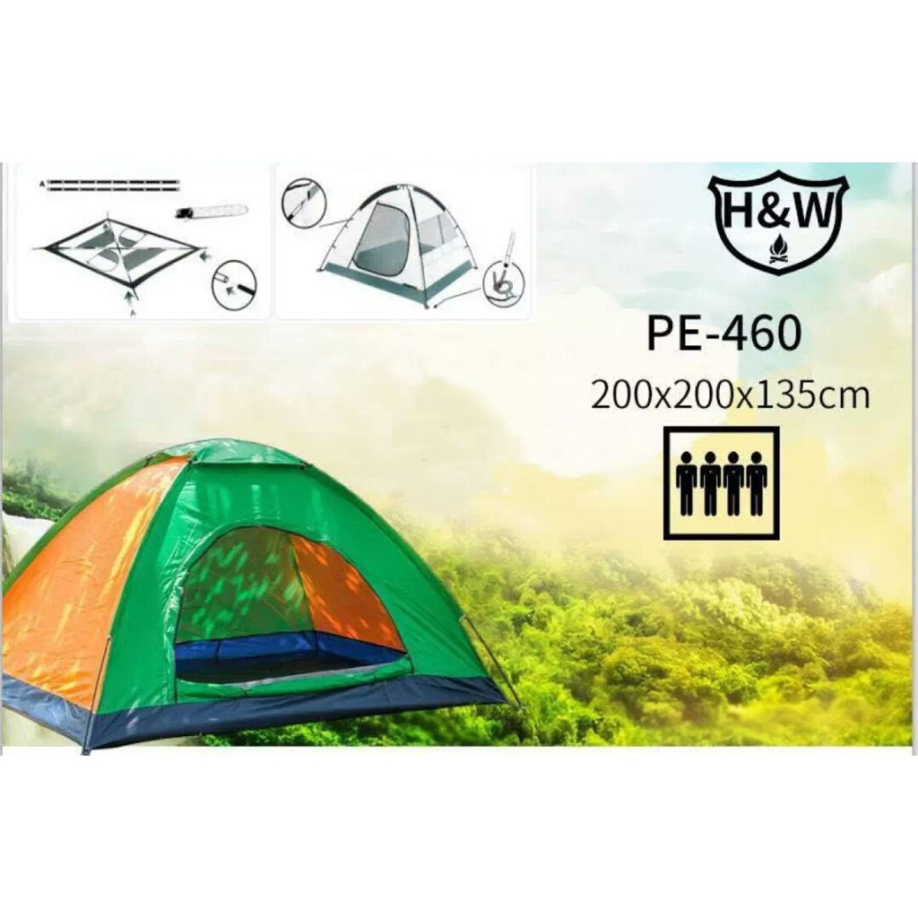 【COD】 Tenda Dome Single Layer 4/5 Orang` Anak Dan Dewasa 4P 5P` Outdoor Camping Tent Indoor Kemah