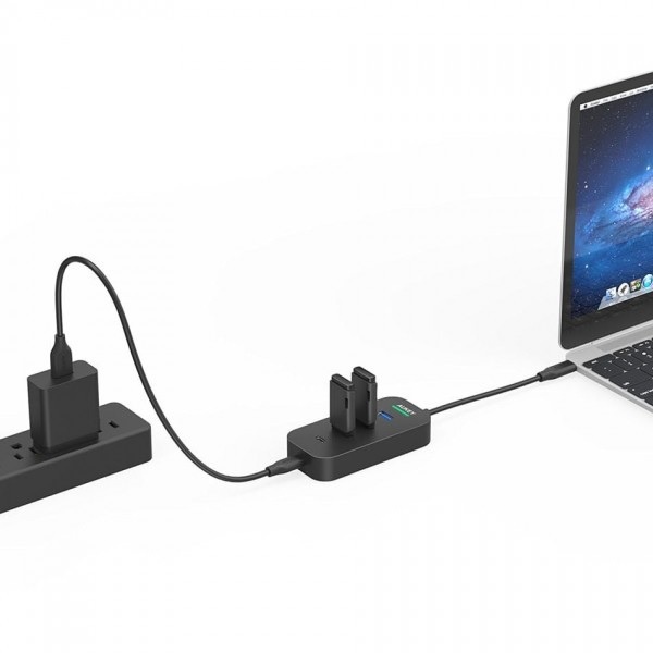 AKN88 - AUKEY CB-C48 - USB-C Hub Adapter to 2xUSB 3.0 - 2xUSB-C - 1xPD USB-C