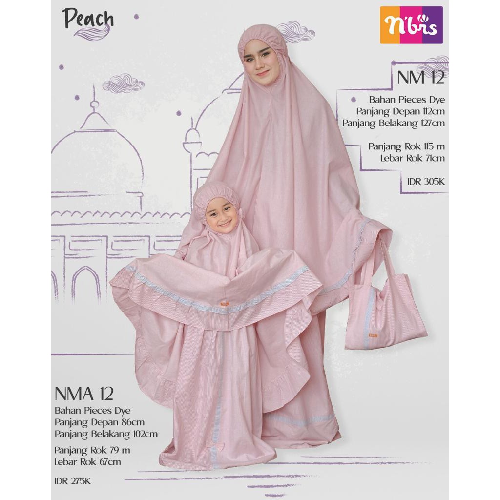 NIBRAS MUKENAH NM 12 NMA 12 BAHAN PICES DYE NIBRAS MUKENAH COUPLE DEWASA DAN ANAK [BISA COD}