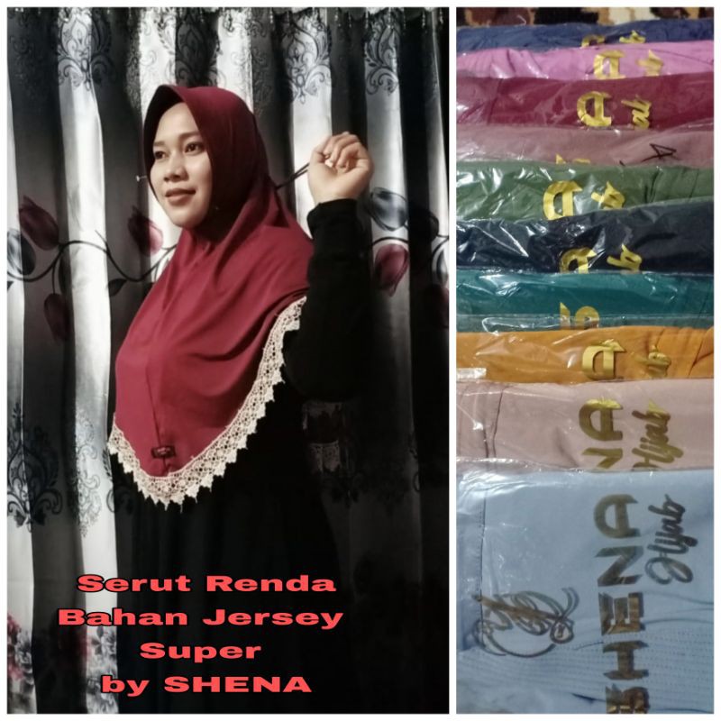 Hijab Jilab Serut Renda by ORI SHENA