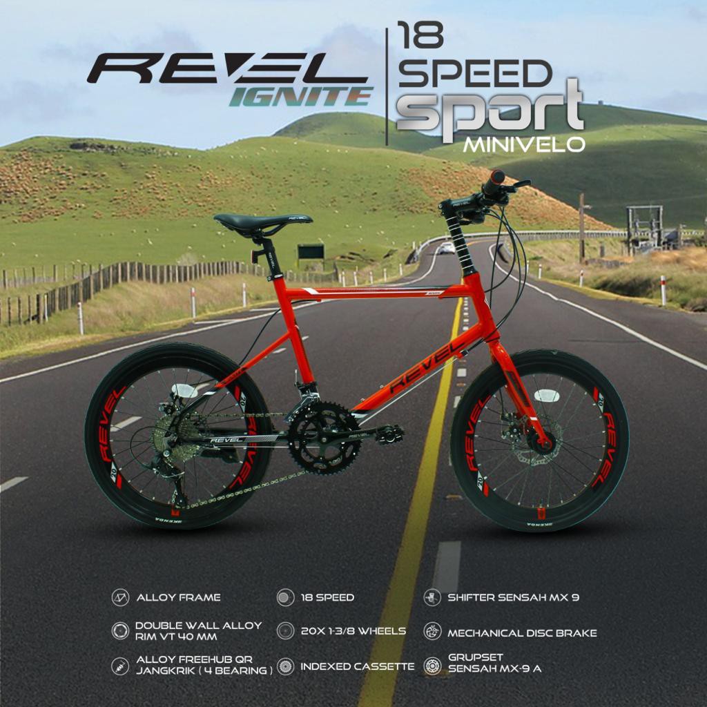 Sepeda minivelo revel ignite 18 speed