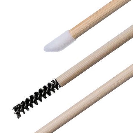 ORI Hara Triple Treat / Kuas Lips Spoolie Disposable Bamboo Brush (packaging baru tidak ada kuas eyeliner)